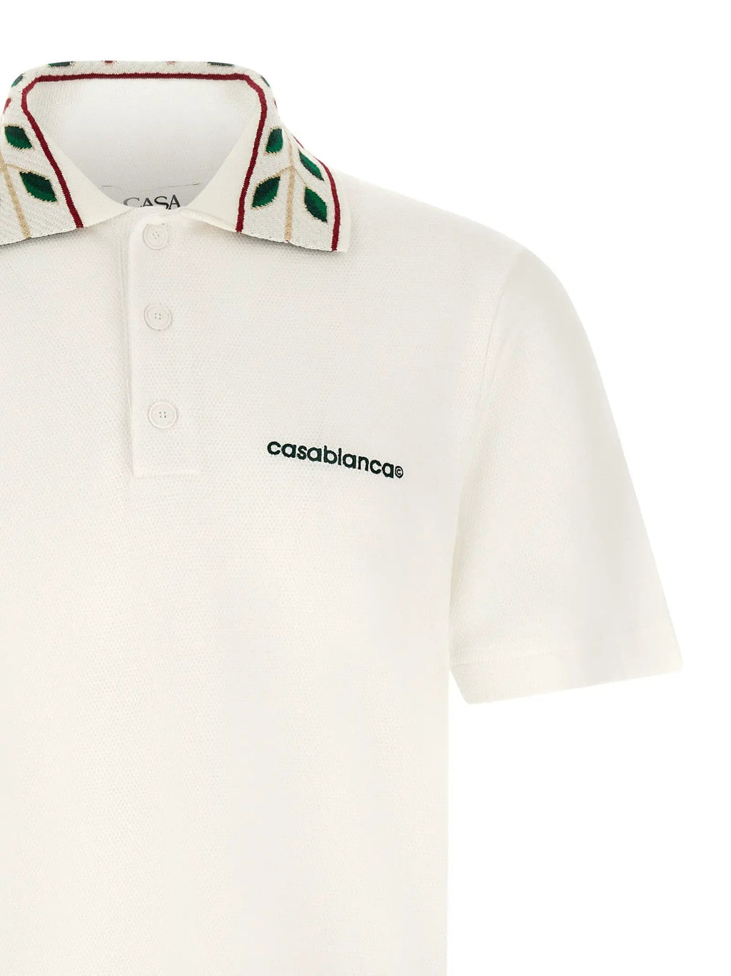 Casablanca White Organic Cotton Polo Shirt