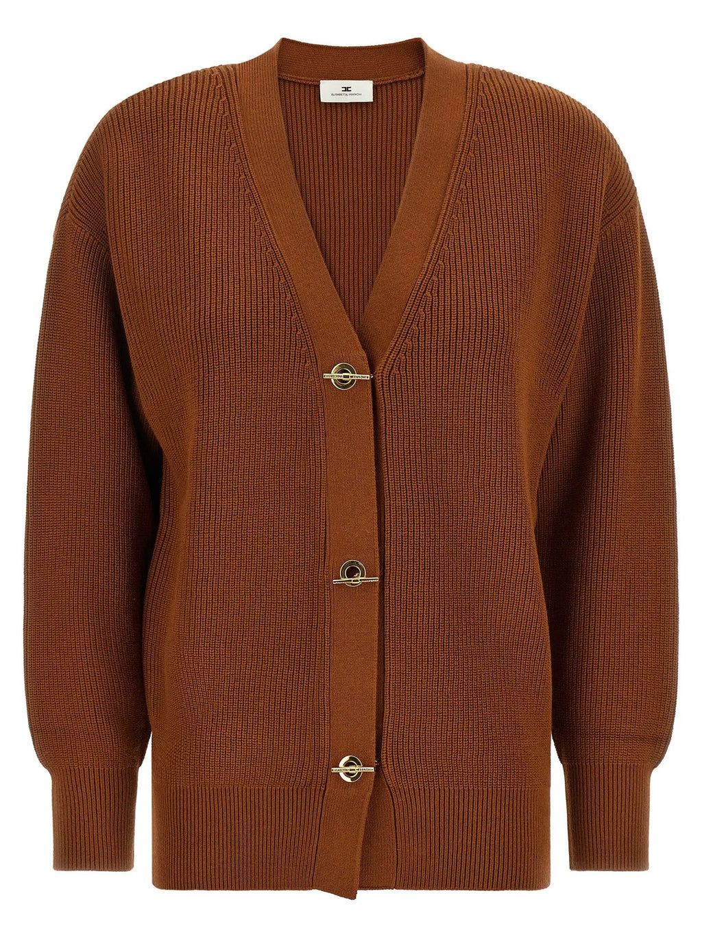 Elisabetta Franchi Brown Viscose Cardigan
