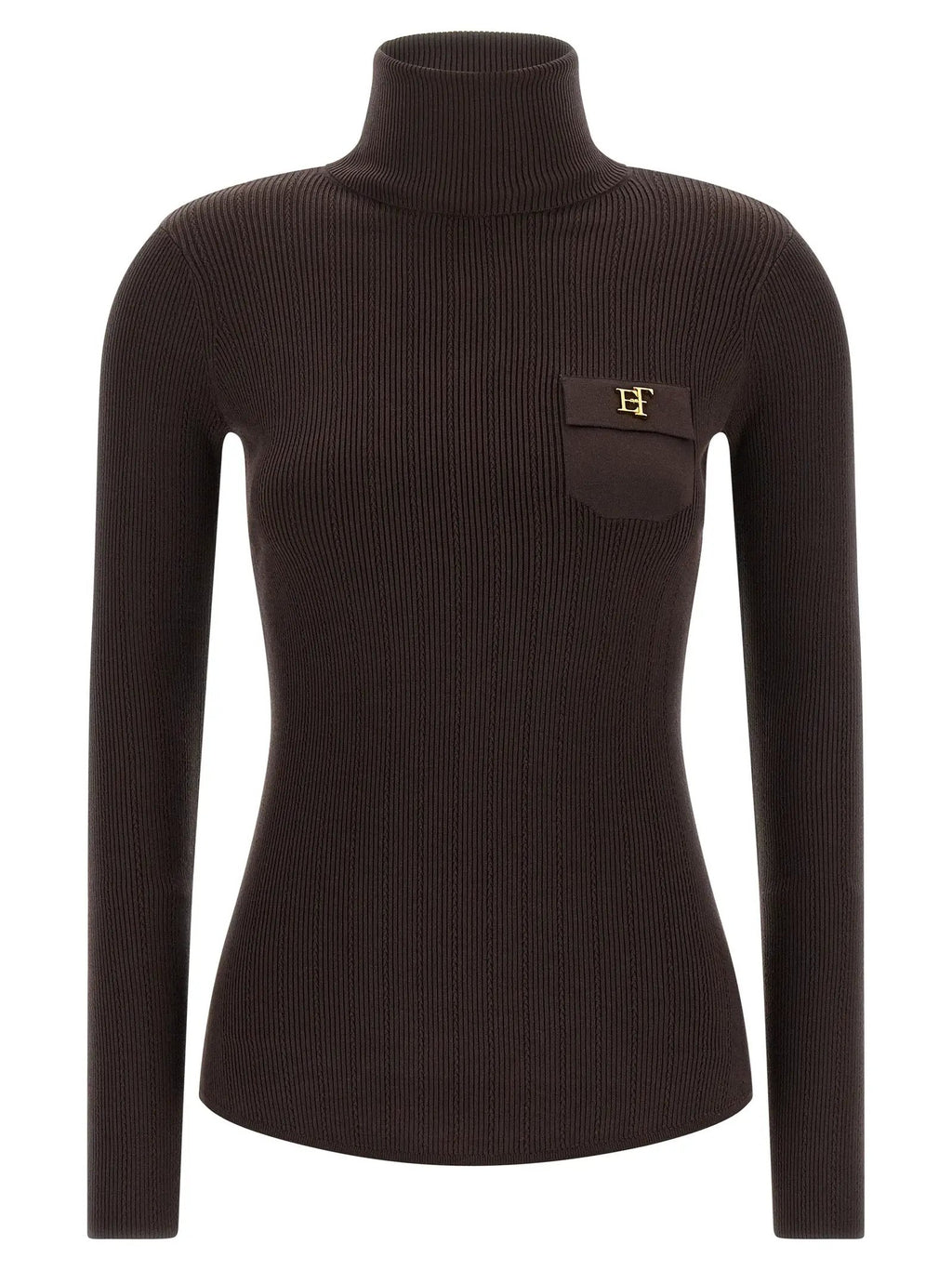 Elisabetta Franchi Brown Lycra Cardigan