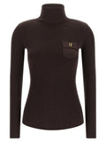 Elisabetta Franchi Brown Lycra Cardigan