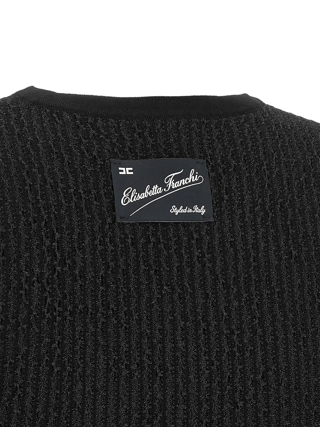Elisabetta Franchi Black Viscose Sleeveles T-Shirt