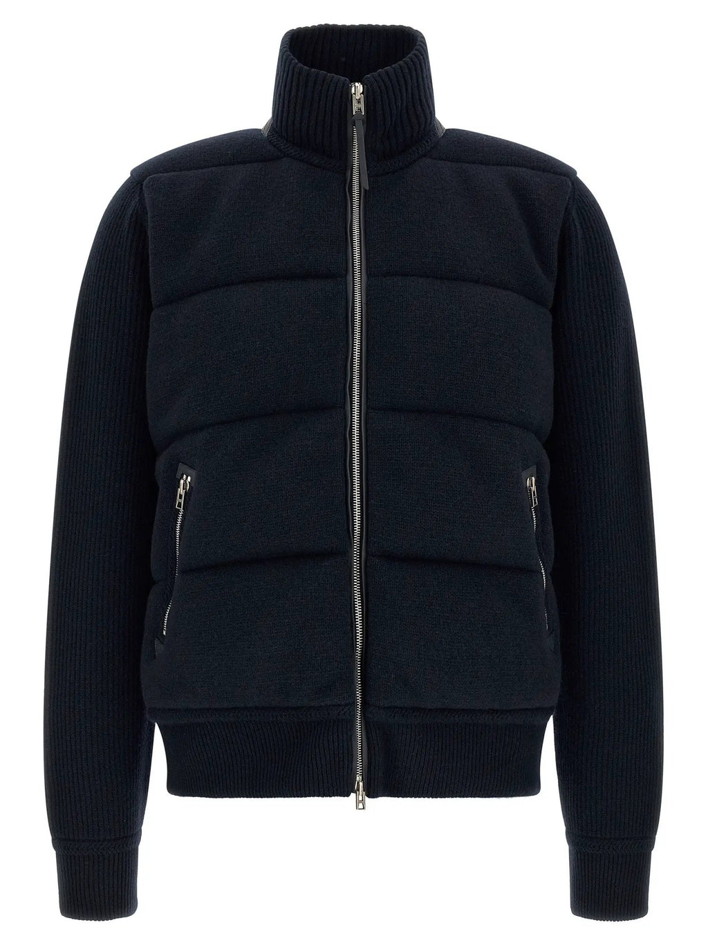 Tom Ford Blue Virgin Wool Full-Length Jacket