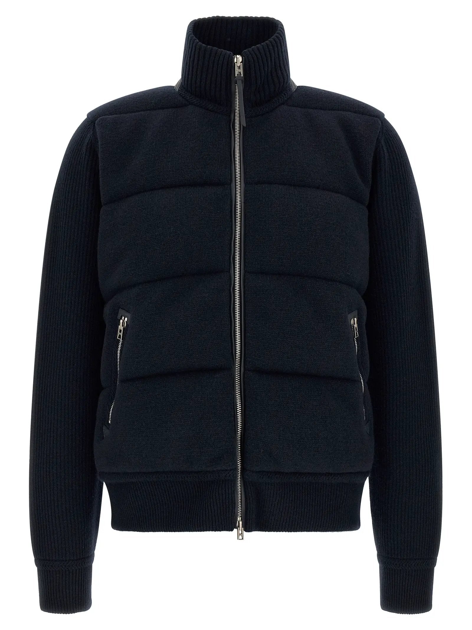 Tom Ford Blue Virgin Wool Full-Length Jacket