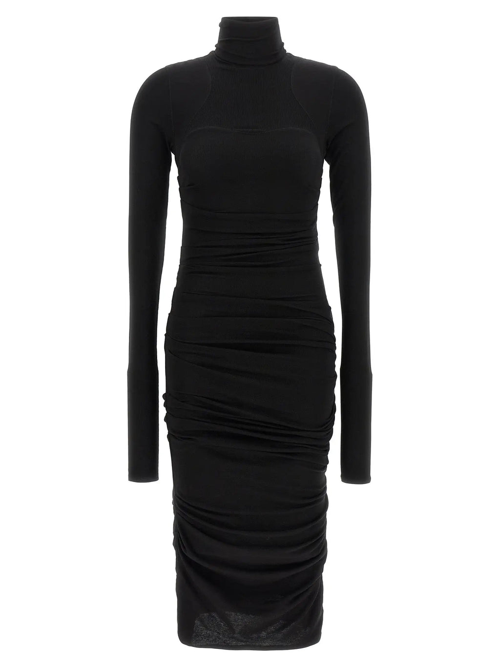 Elisabetta Franchi Black Lycra Midi Dress