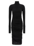 Elisabetta Franchi Black Lycra Midi Dress