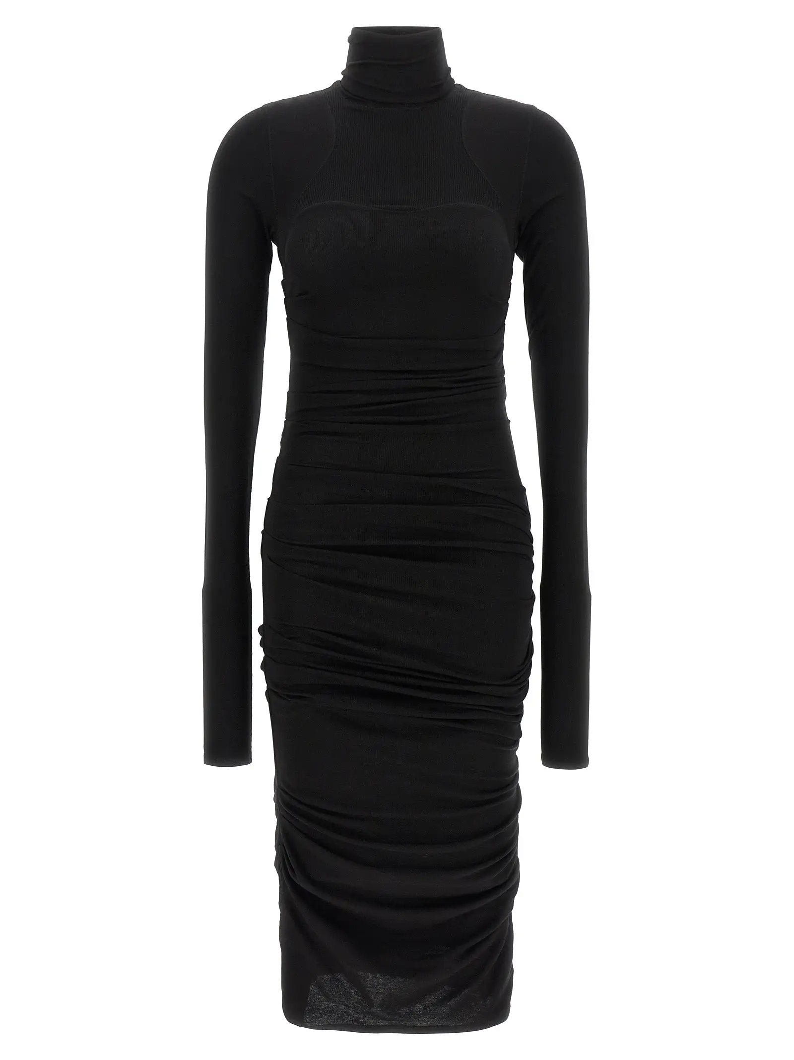 Elisabetta Franchi Black Lycra Midi Dress
