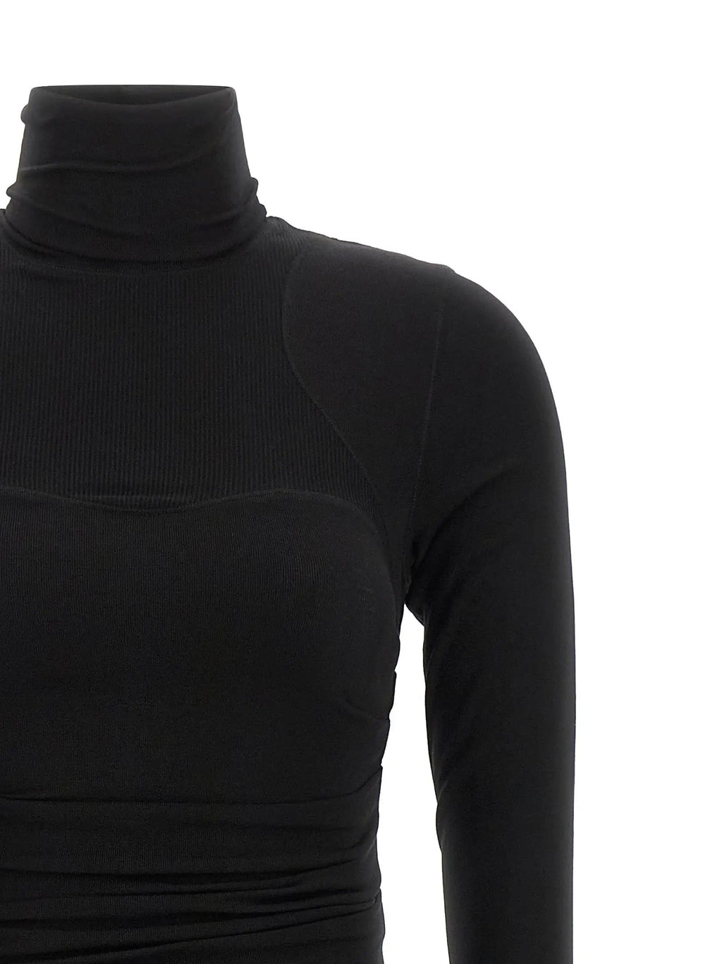Elisabetta Franchi Black Lycra Midi Dress