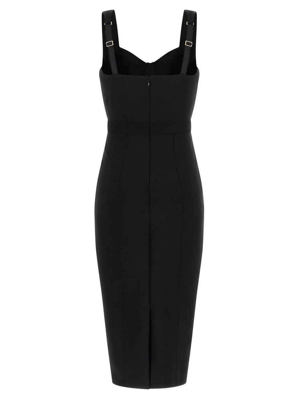 Elisabetta Franchi Black Polyamide Midi Dress