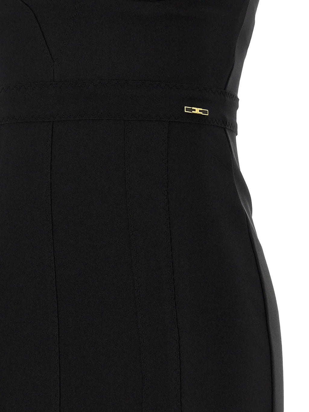 Elisabetta Franchi Black Polyamide Midi Dress