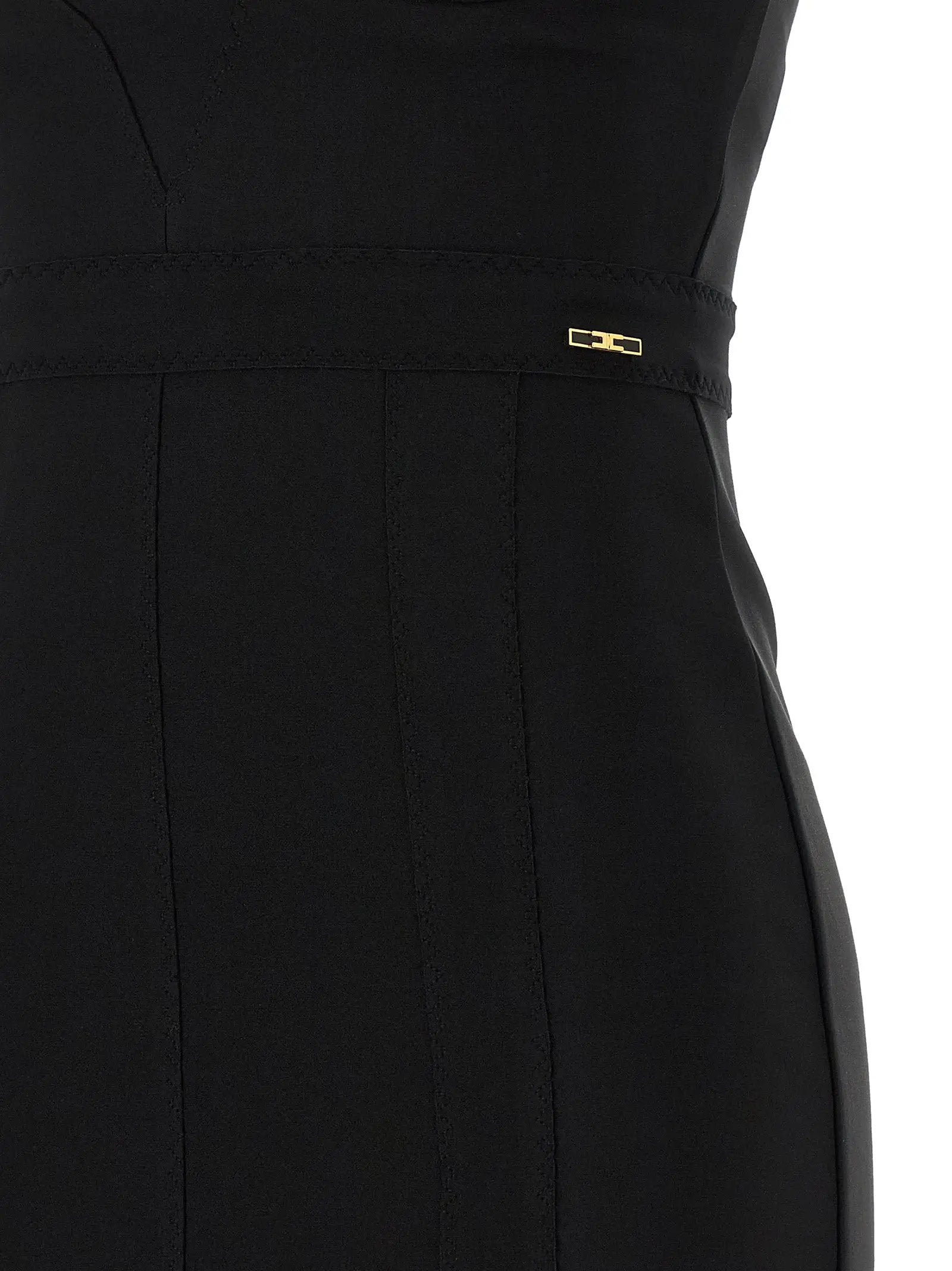 Elisabetta Franchi Black Polyamide Midi Dress
