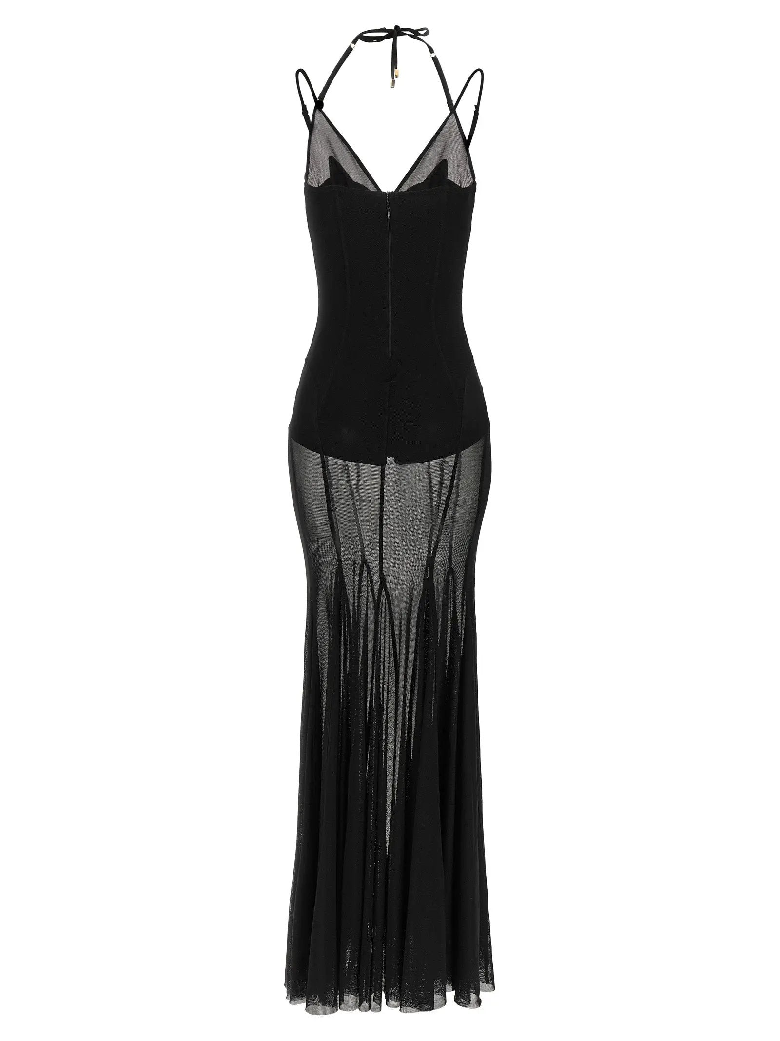 Elisabetta Franchi Black Polyamide Long Dress
