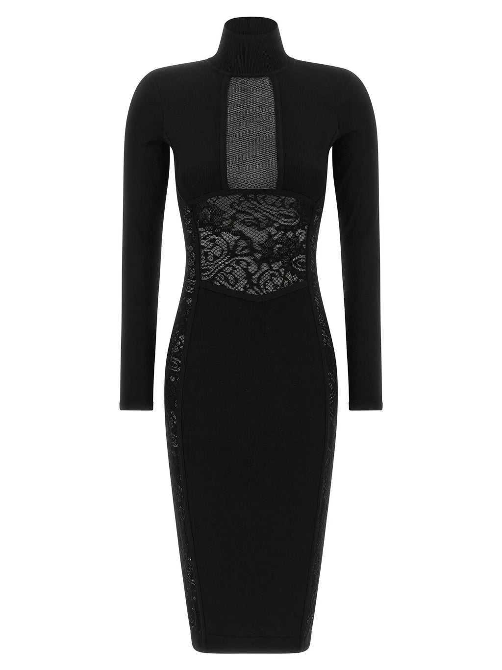 Elisabetta Franchi Black Viscose Midi Dress