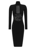 Elisabetta Franchi Black Viscose Midi Dress