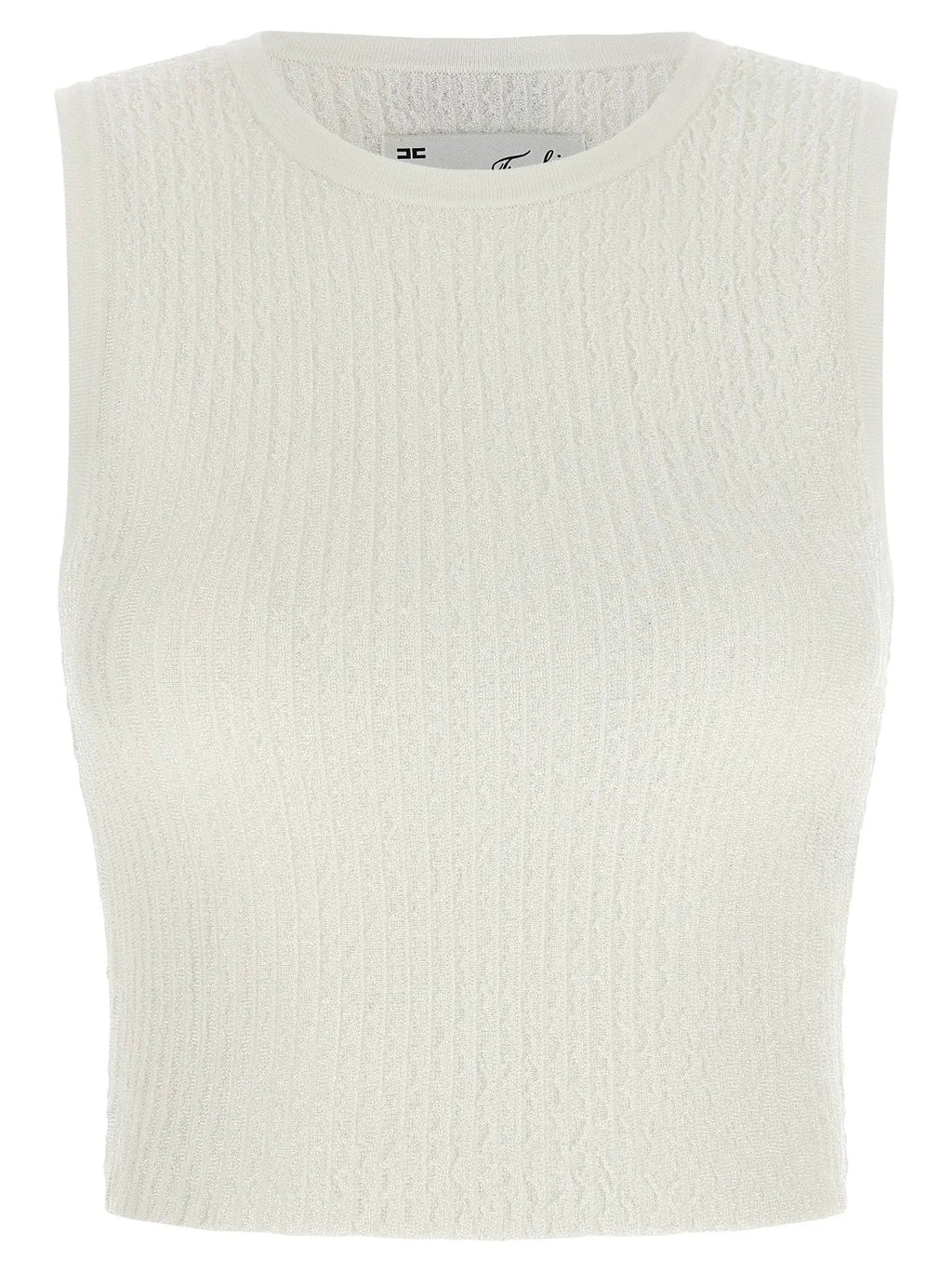 Elisabetta Franchi White Viscose Sleeveles T-Shirt