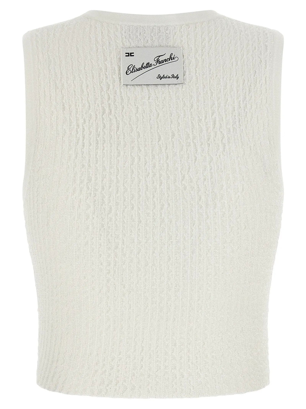 Elisabetta Franchi White Viscose Sleeveles T-Shirt