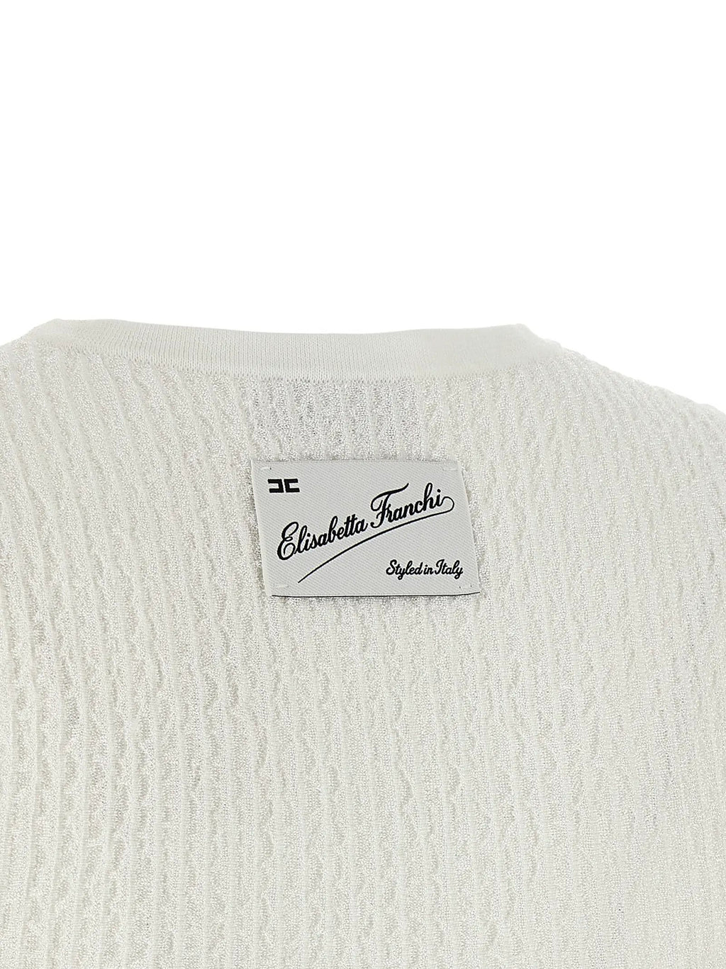 Elisabetta Franchi White Viscose Sleeveles T-Shirt