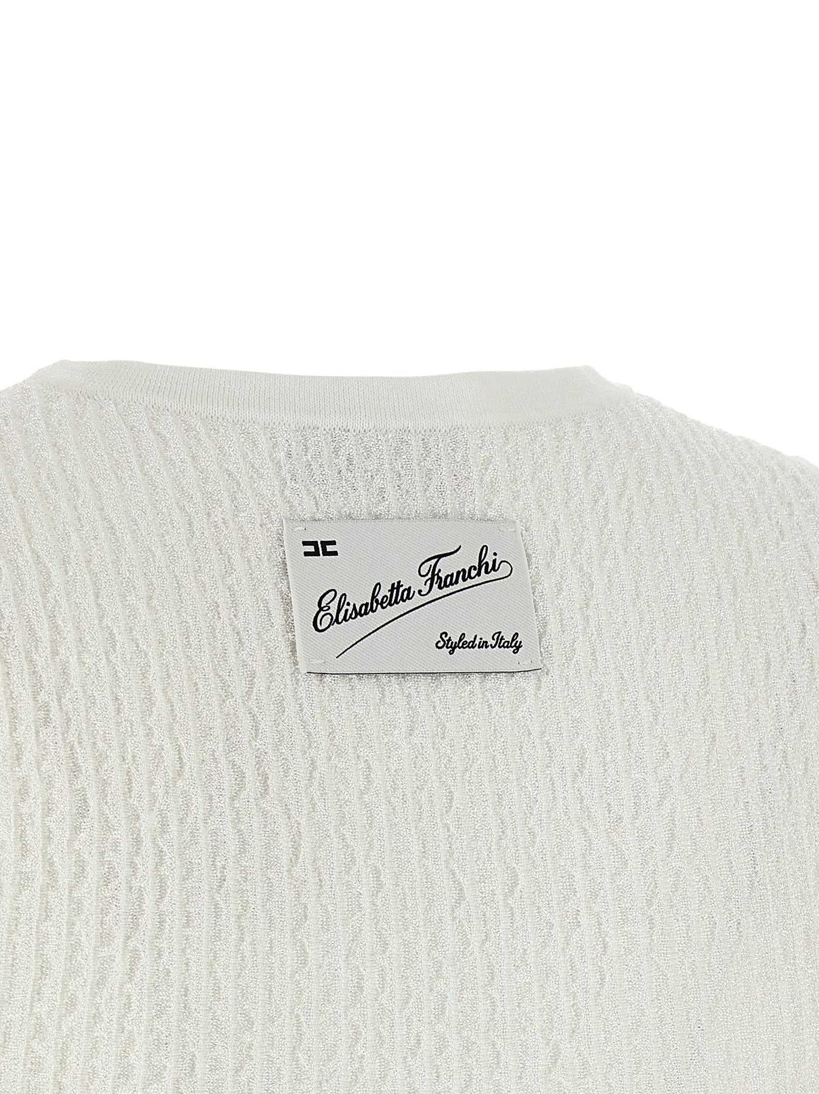 Elisabetta Franchi White Viscose Sleeveles T-Shirt