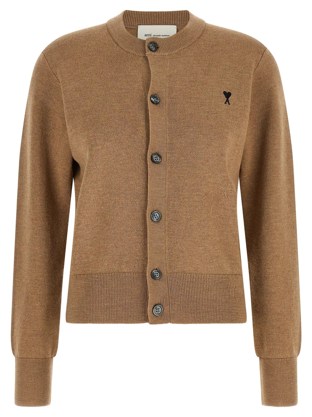 Ami Paris Beige Wool Cardigan