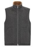 Lardini Gray Virgin Wool Sleeveless Jacket
