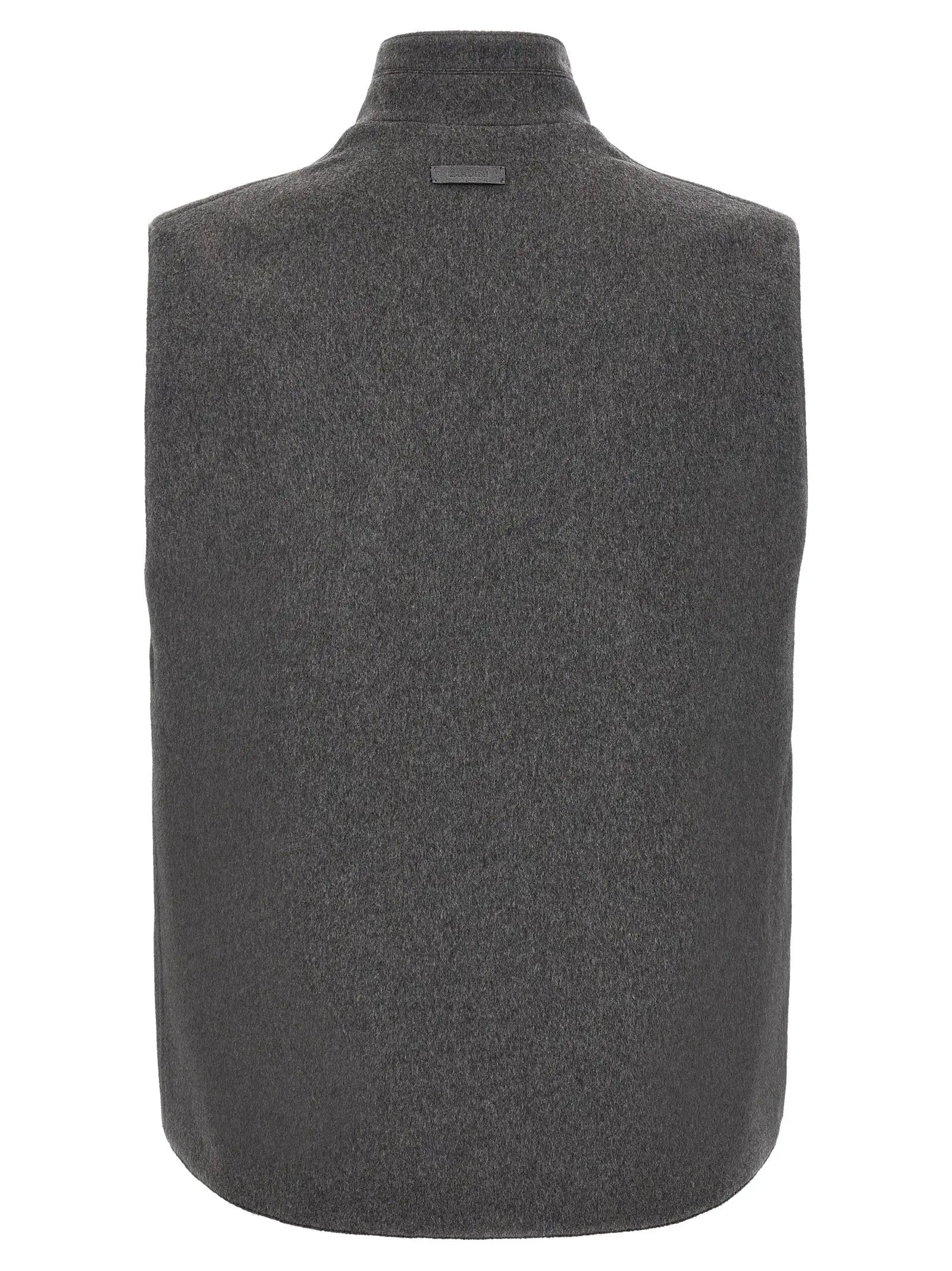 Lardini Gray Virgin Wool Sleeveless Jacket