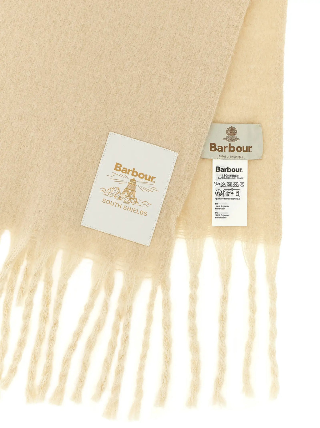 Barbour White Polyester Scarf