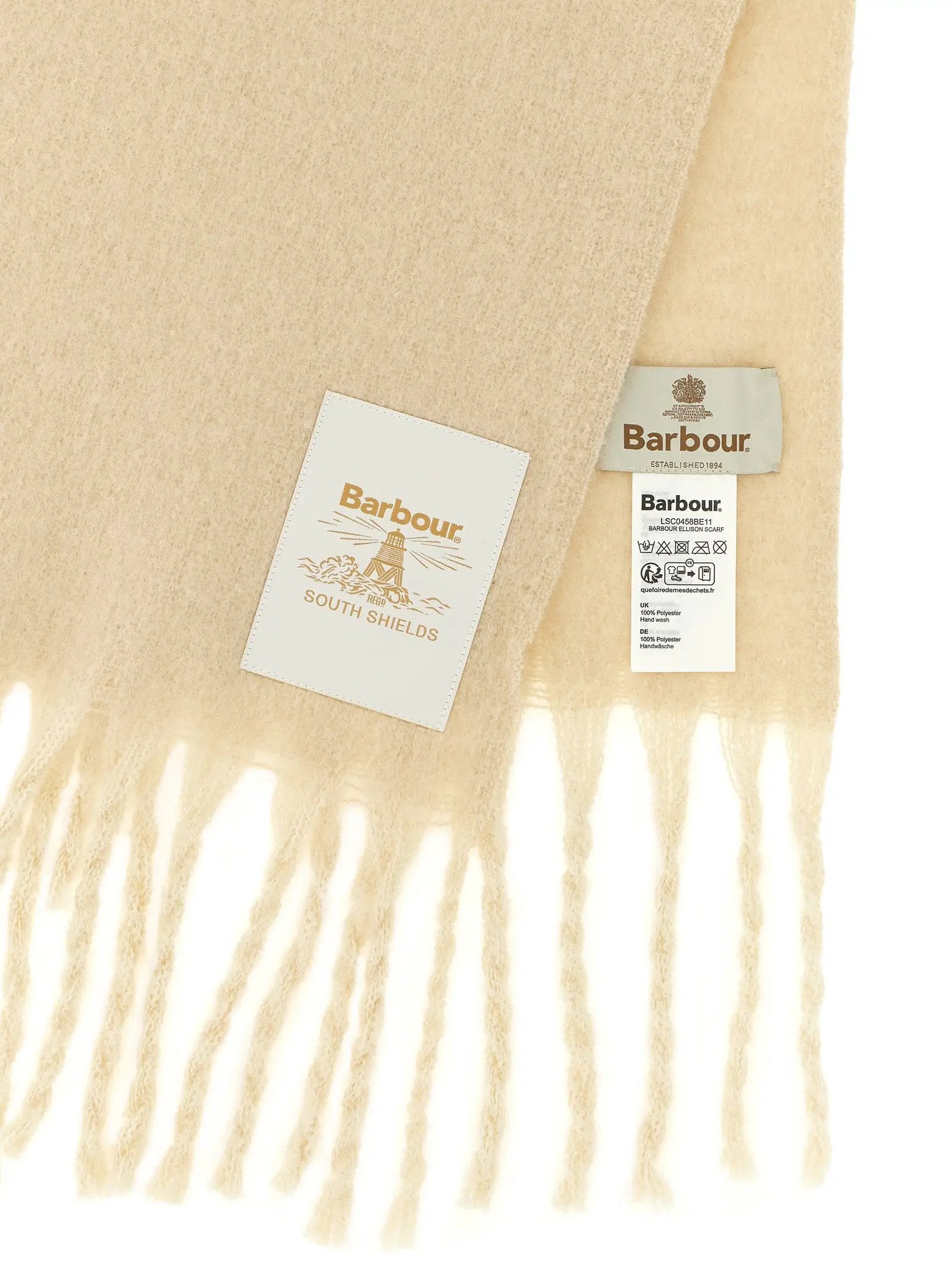 Barbour White Polyester Scarf