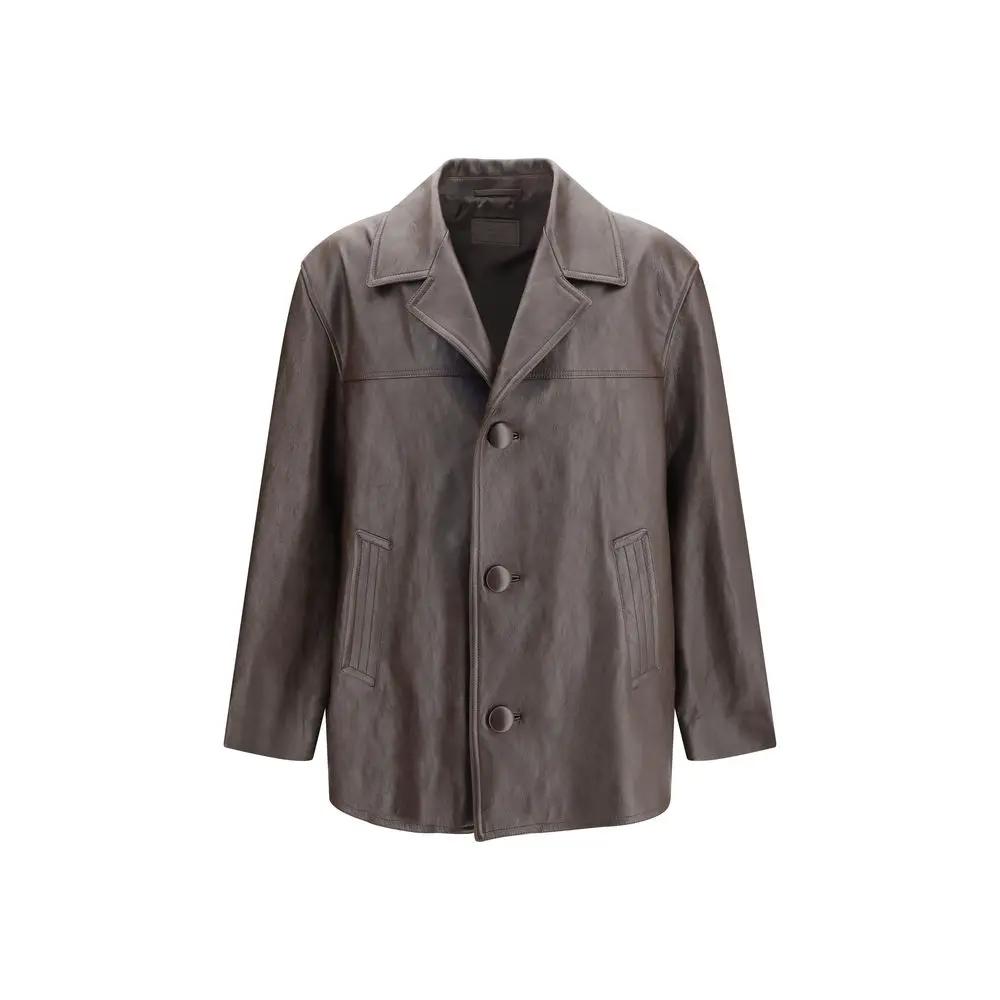 Saint Laurent Saint Laurent Black Wool Oves Aries Leather Jacket