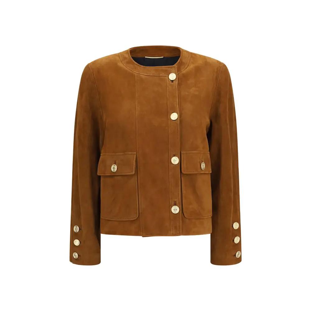 Saint Laurent Saint Laurent Brown Lamb Ovis Aries Aries Full-Length Jacket