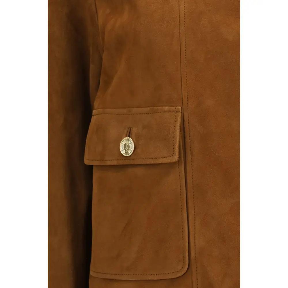 Saint Laurent Saint Laurent Brown Lamb Ovis Aries Aries Full-Length Jacket