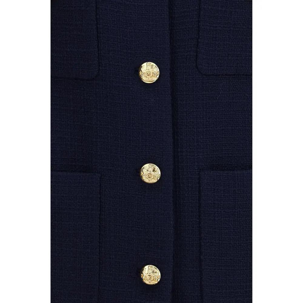 Valentino Garavani Blue Wool Oves Aries Coat