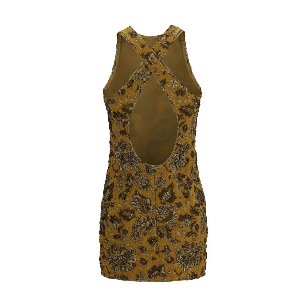 Saint Laurent Saint Laurent Brown Polyamide Casual Dress