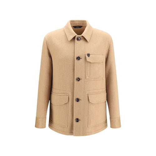 Brioni Brioni Beige Cashmere Leather Jacket