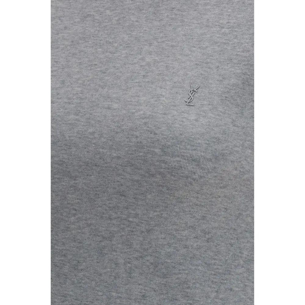 Saint Laurent Gray Cotton T-Shirt
