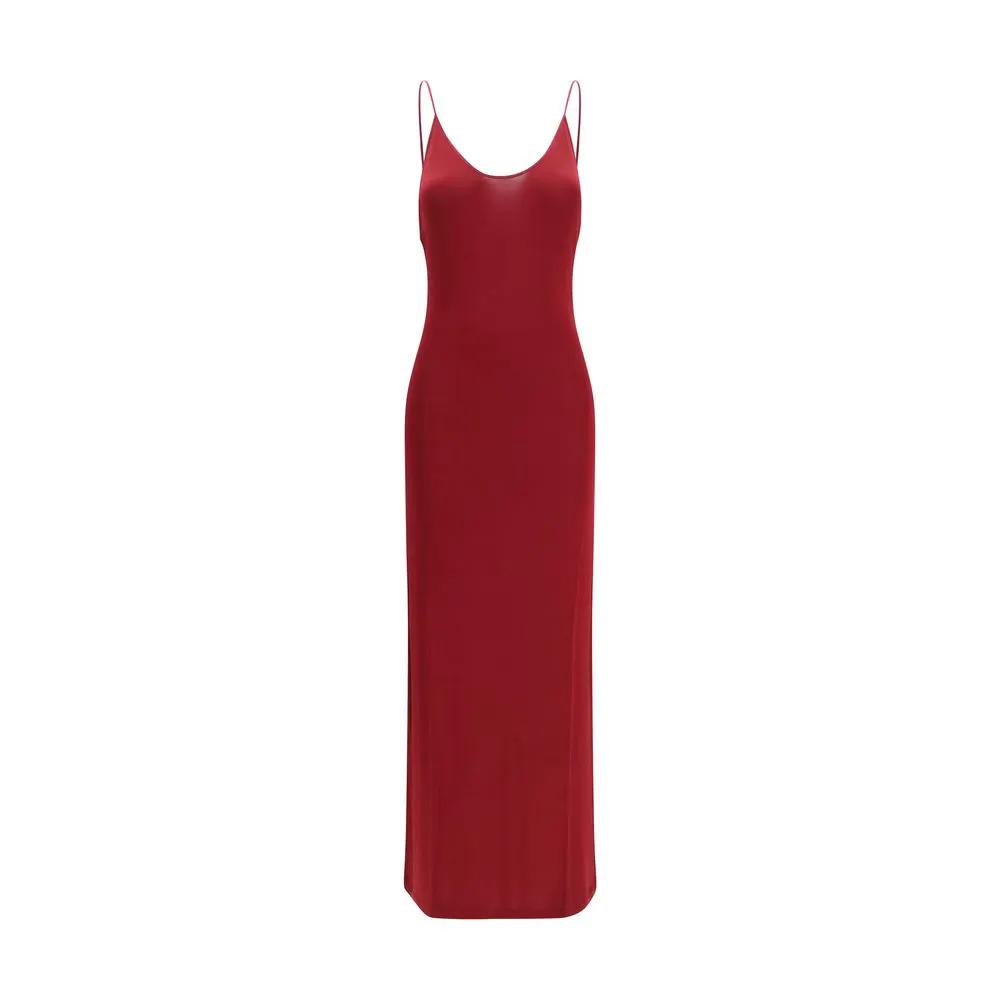 Saint Laurent Bordeaux Viscose Casual Dress