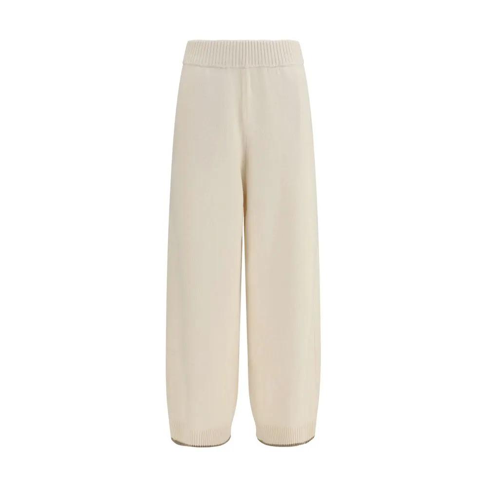 Brunello Cucinelli White Cashmere Casual Pants