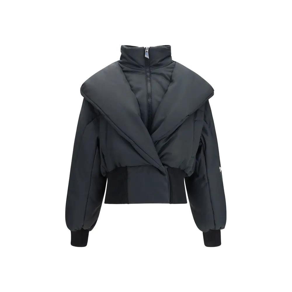 The Attico Black Cotton Full-Length Jacket