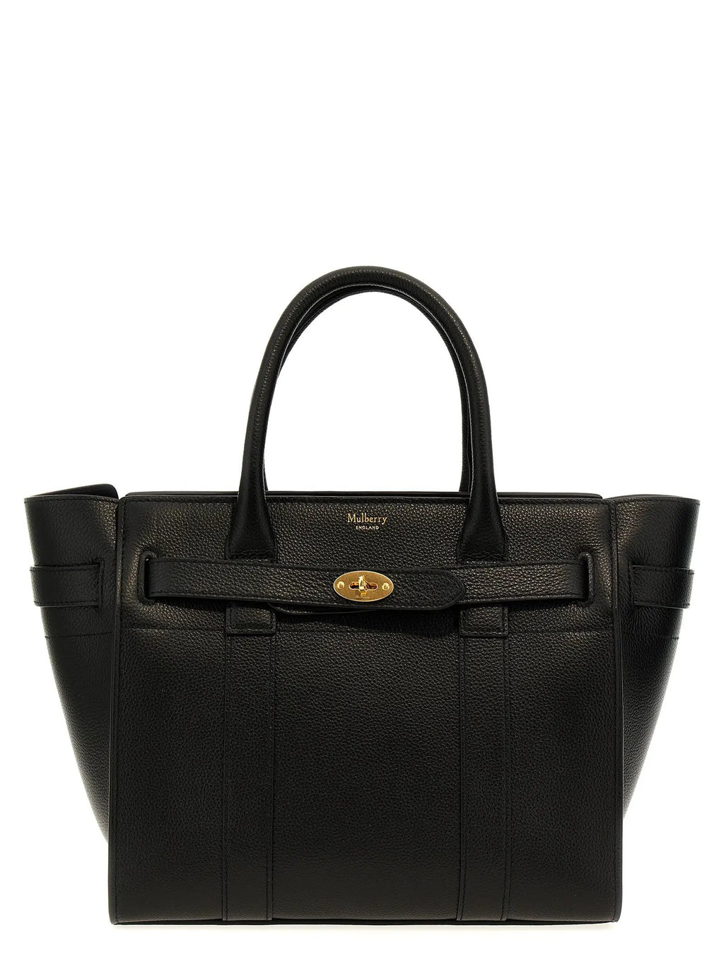 Sac cabas en veau noir Mulberry