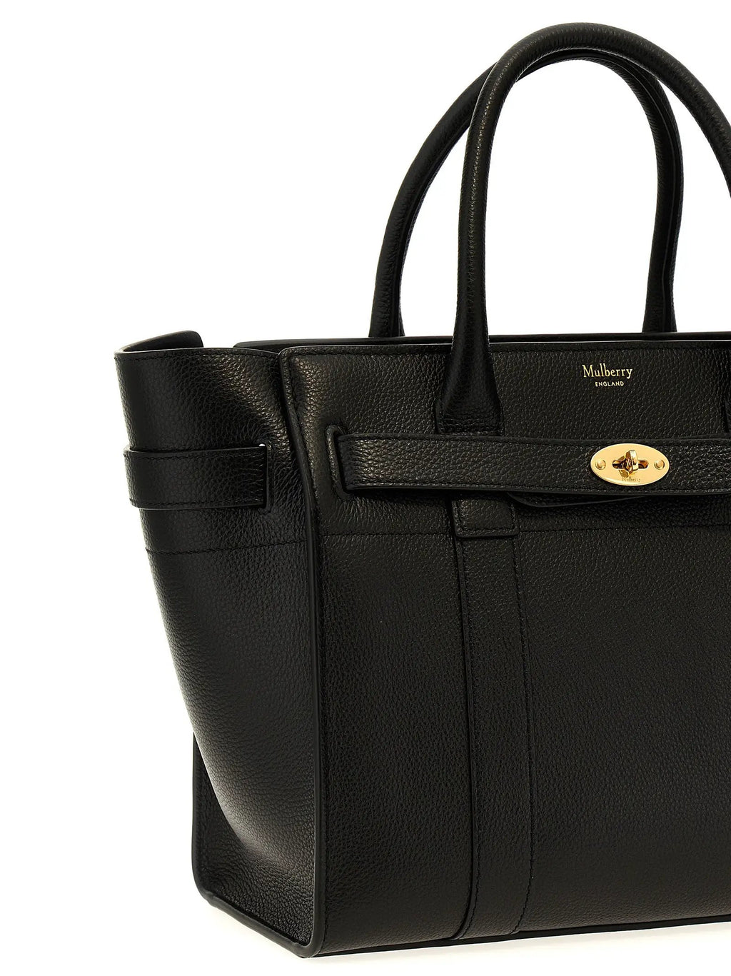 Sac cabas en veau noir Mulberry