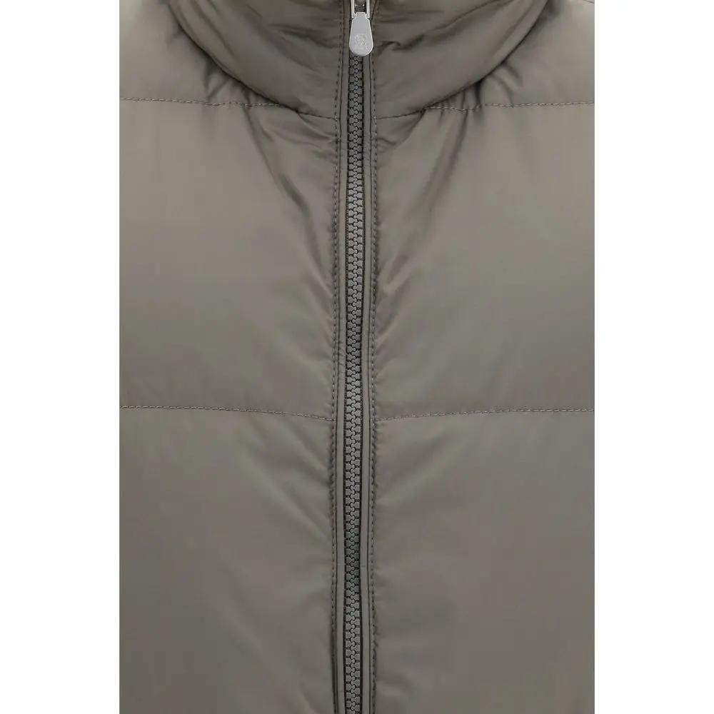 Brunello Cucinelli Gray Polyester Sleeveless Jacket