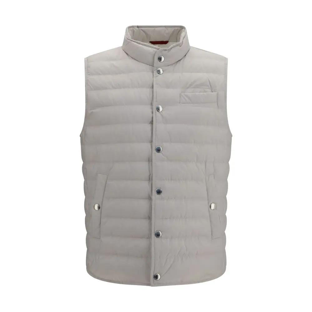 Brunello Cucinelli White Polyester Sleeveless Jacket