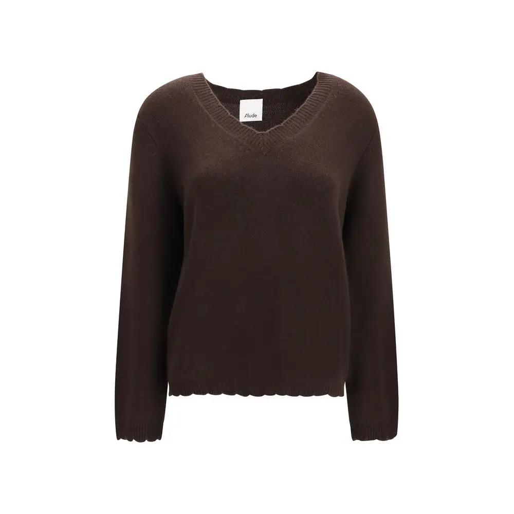 Allude Brown Cashmere Sweater