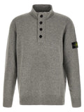Stone Island Gray Virgin Wool Cardigan