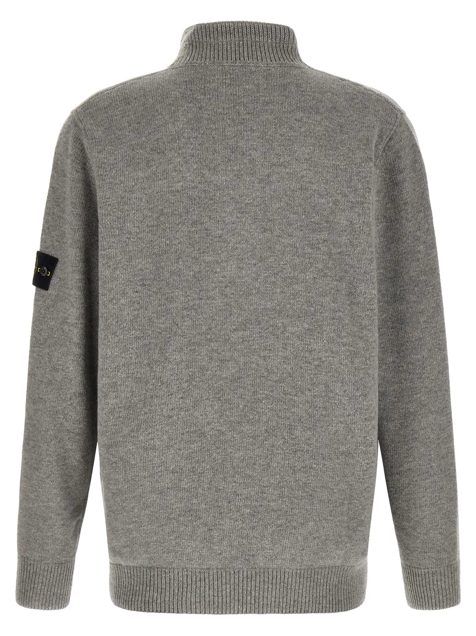 Stone Island Gray Virgin Wool Cardigan
