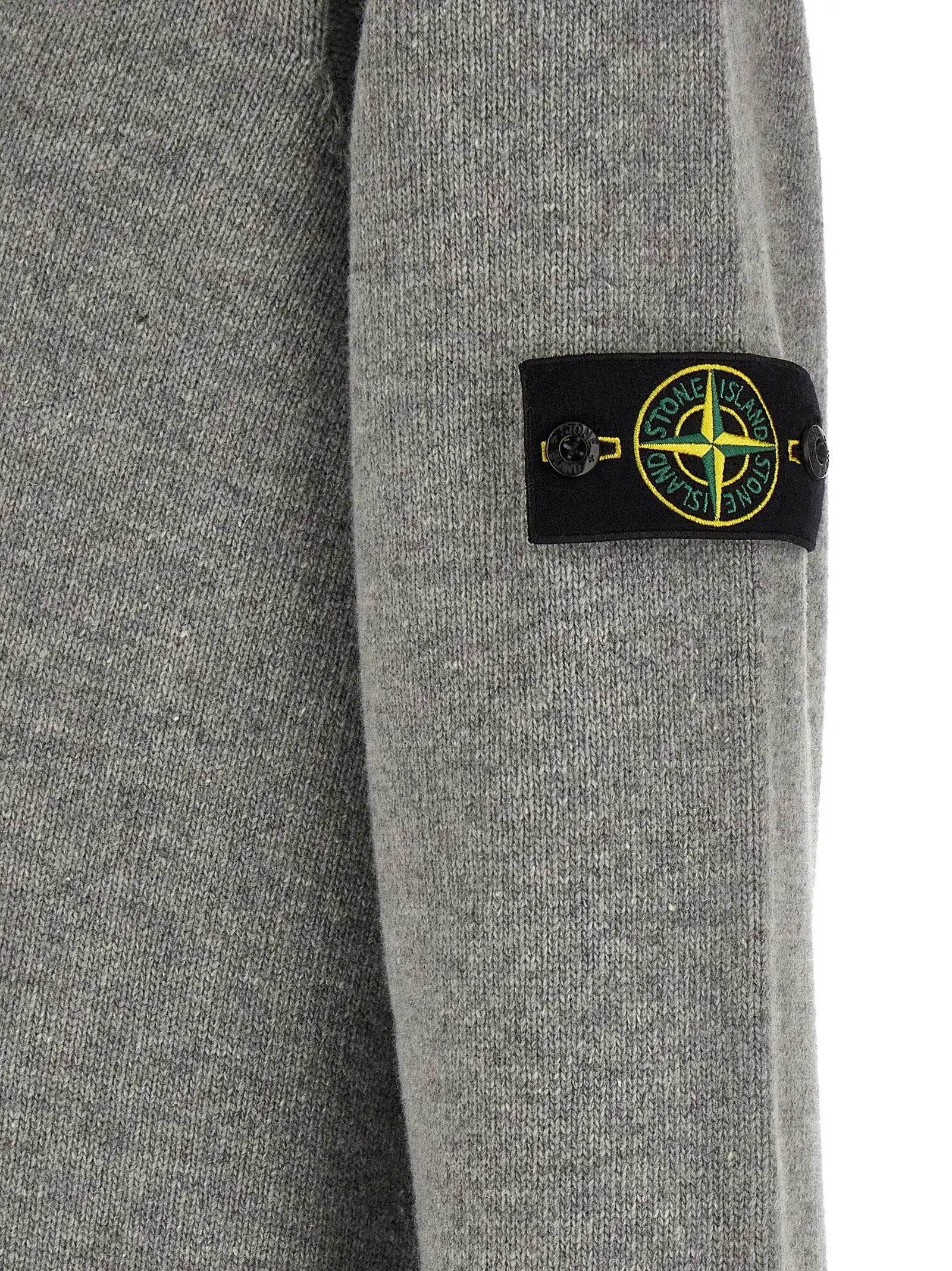 Stone Island Gray Virgin Wool Cardigan