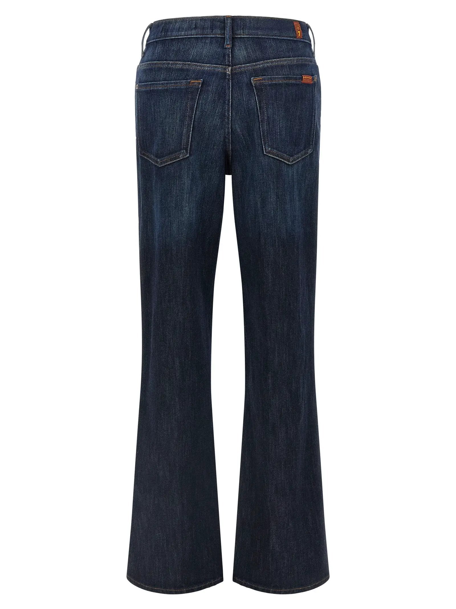7 For All Mankind Blue Cotton Flared Jeans