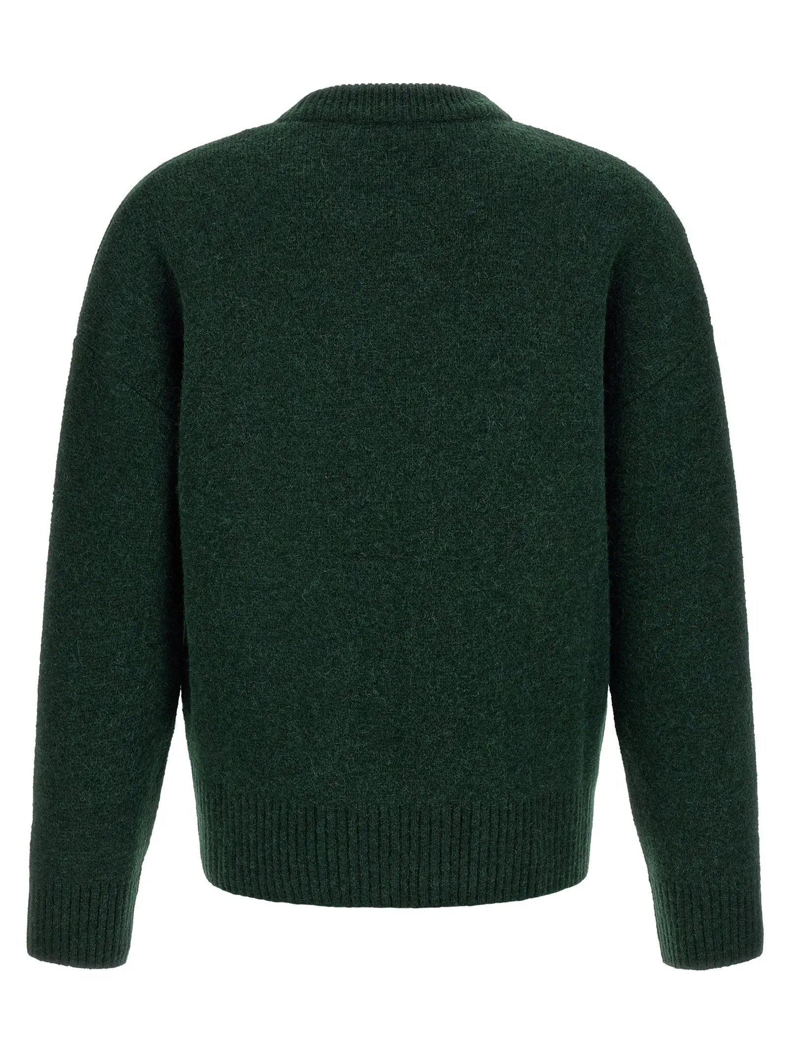 Ami Paris Bicolor Alpaca Leather Cardigan