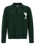 Ami Paris Bicolor Alpaca Leather Polo Shirt