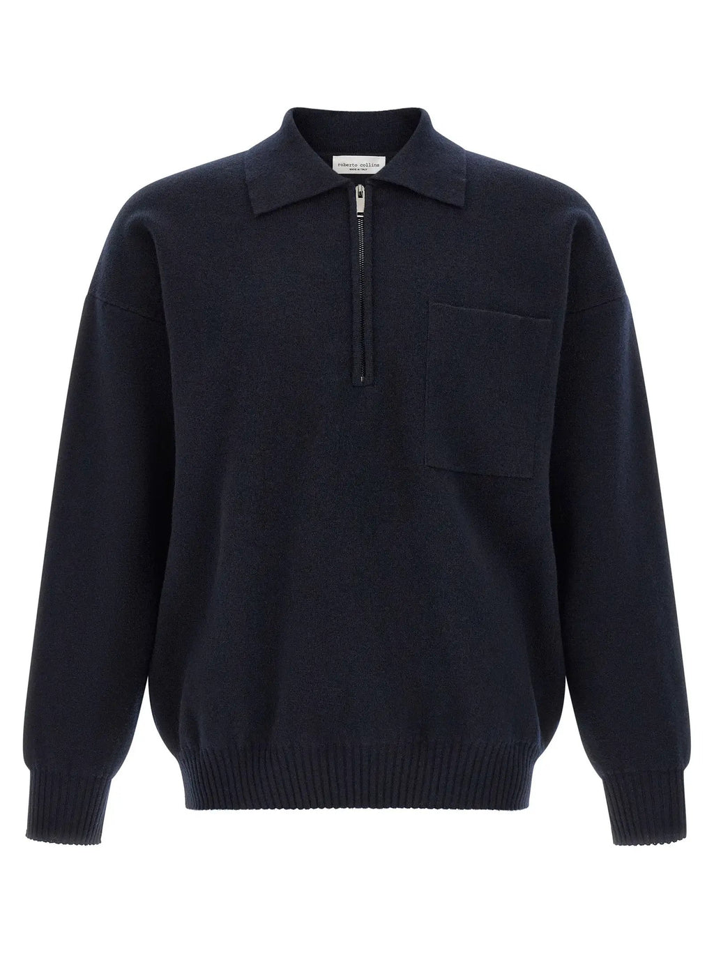 Roberto Collina Blue Merino Wool Polo Shirt