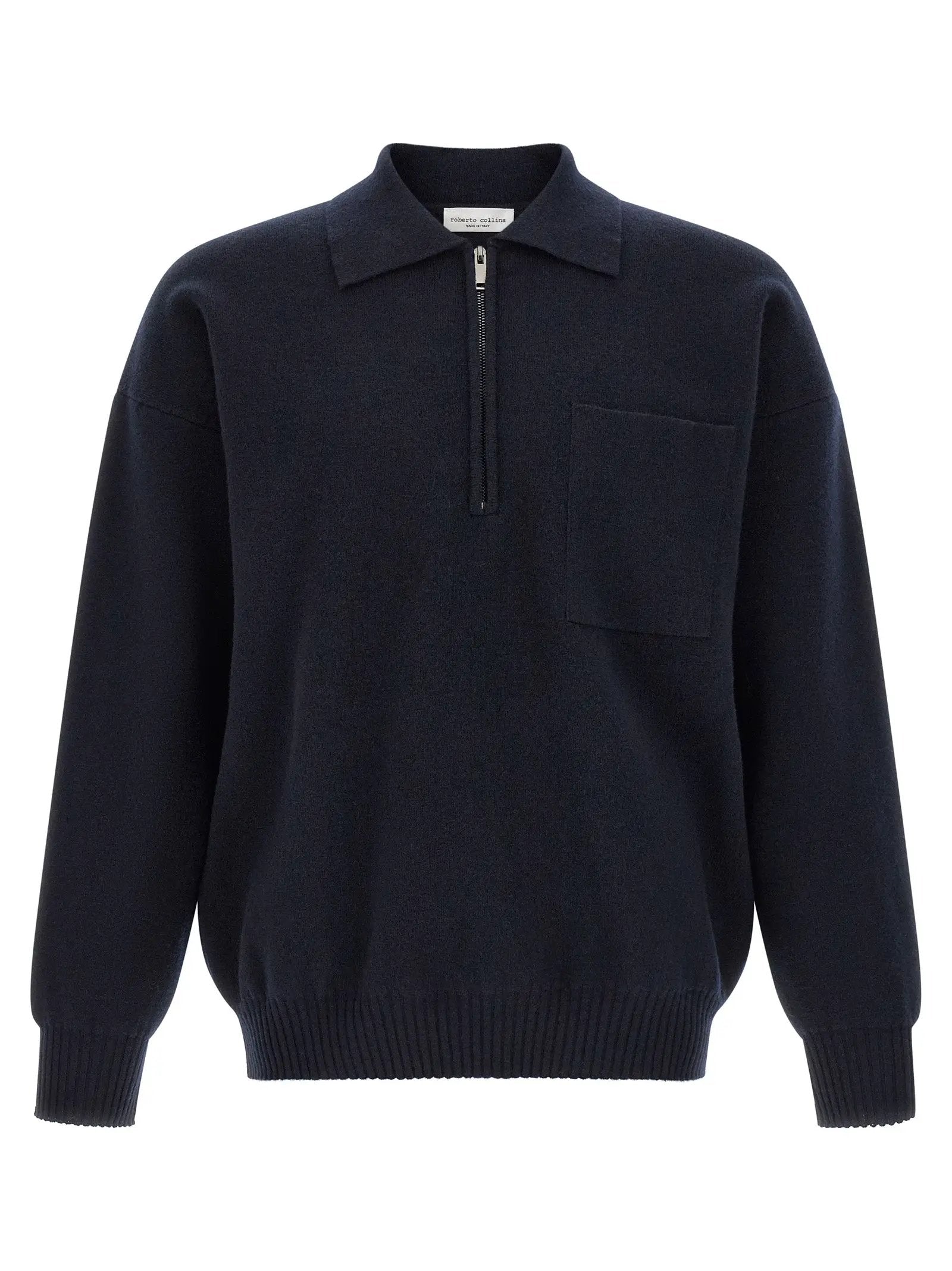 Roberto Collina Blue Merino Wool Polo Shirt