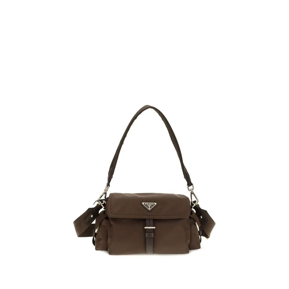 Prada Brown Recycled Polyamide Shoulder Bag